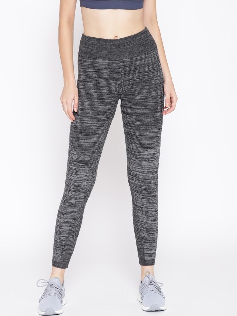 

Reebok Grey Fitted High-Rise Self-Design Training Tights