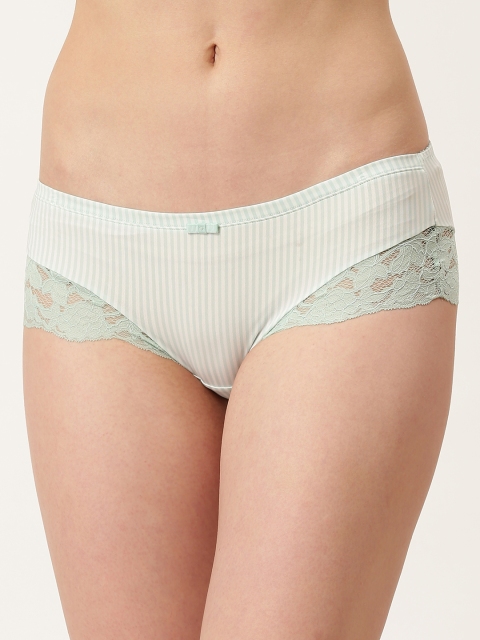 

Marks & Spencer Women Sea Green & White Striped Basic Briefs T817741S