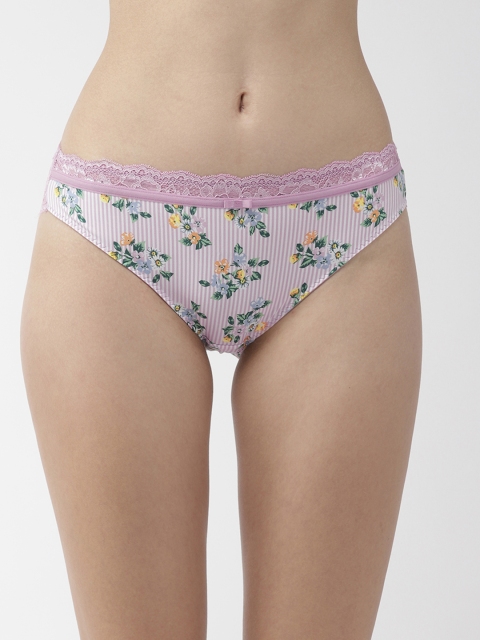 

Marks & Spencer Women Lavender & White Printed Bikini Briefs T818775