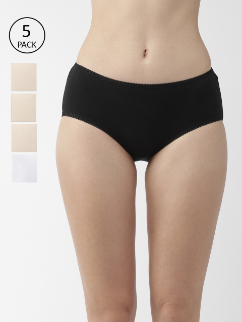 

Marks & Spencer Women Pack of 5 Solid Hipster Briefs, Beige