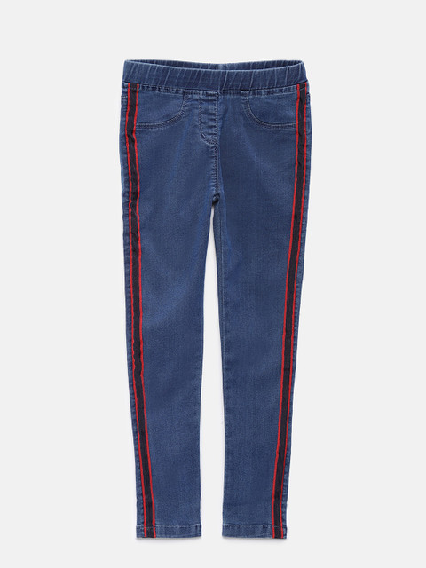 

TALES & STORIES Girls Blue Solid Slim Fit Jeggings