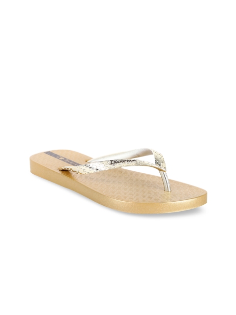 

iPanema Women Gold-Toned Thong Flip-Flops