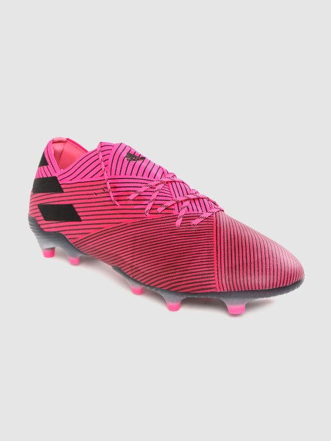 

ADIDAS Men Pink & Grey Nemeziz 19.1 FG Striped Football Shoes