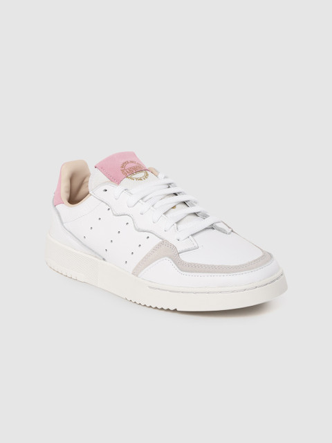 

ADIDAS Originals Women White Super Court Leather Perforated Sneakers