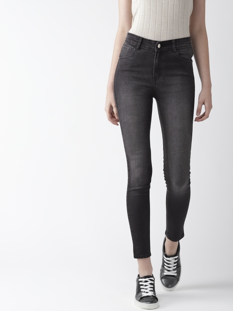 

Hubberholme Women Black Slim Fit High-Rise Clean Look Stretchable Cropped Jeans