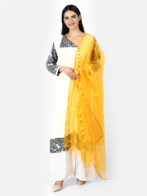 

amraoo Yellow Solid Dupatta