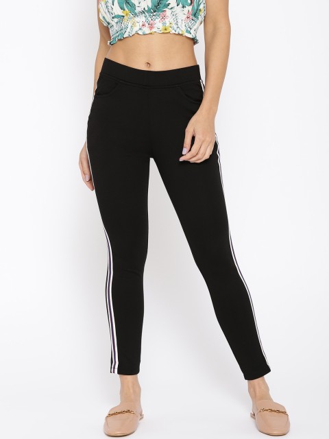 

Purple Feather Women Black Skinny Fit Solid Treggings