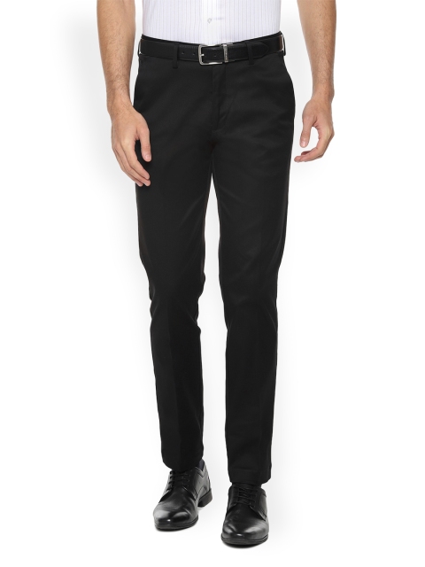 

Louis Philippe Men Black Slim Fit Solid Formal Trousers