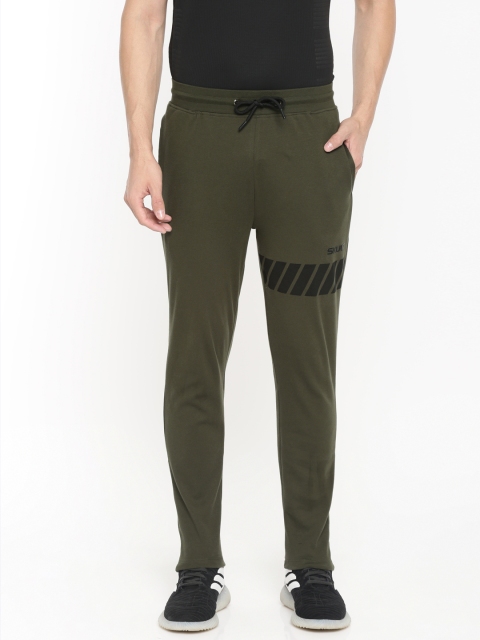 

SKULT by Shahid Kapoor Men Olive Green Solid Track Pants