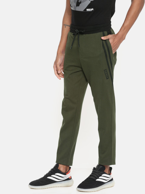 

SKULT by Shahid Kapoor Men Olive Green Solid Slim Fit Track Pants