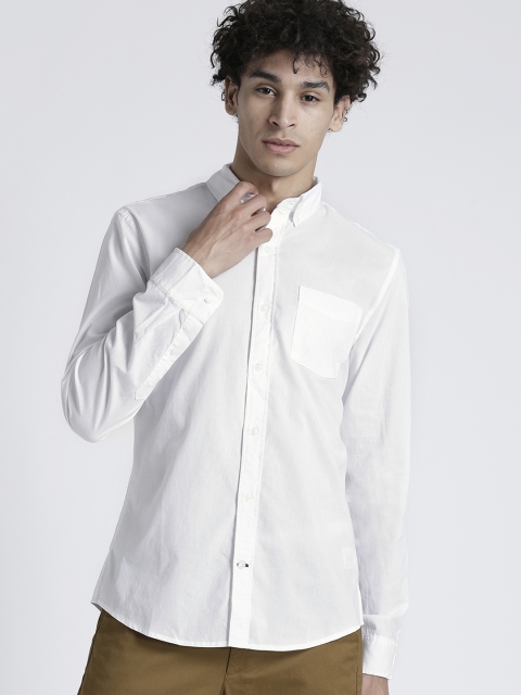 

GAP Men's Lived-In Stretch Poplin Shirt, White