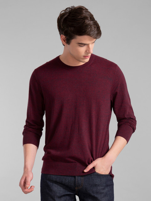 

GAP Mens Maroon Solid The Mainstay Crewneck Sweater, Burgundy
