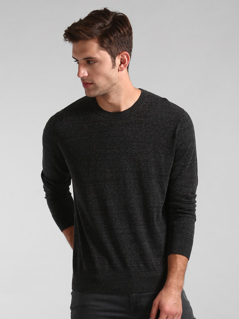

GAP Men Black Solid Pullover Sweater