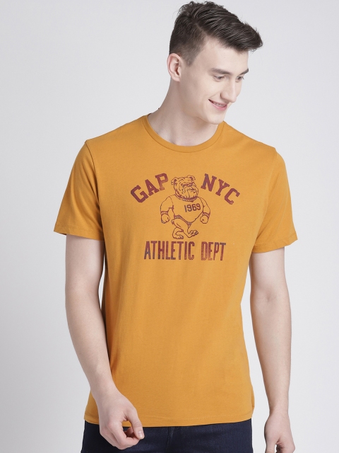 

GAP Men's Classic Round-Neck Logo T-Shirt, Mustard