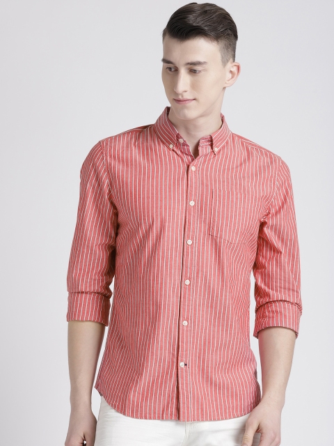 

GAP Men's Lived-In Stretch Poplin Shirt, Coral