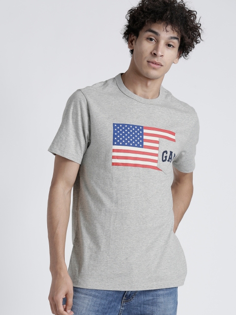 

GAP Men's US Arch Flag Graphic Crewneck T-Shirt, Grey melange
