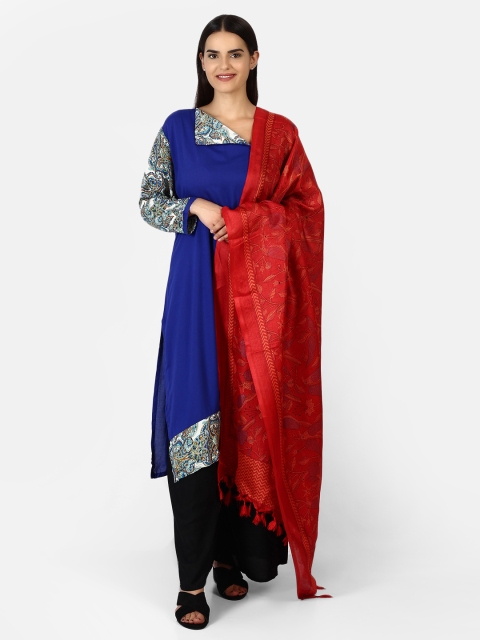 

amraoo Red Printed Dupatta