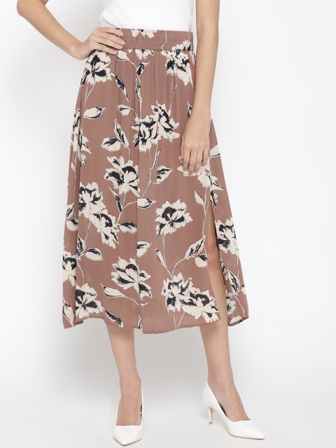 

Sassystripes Women Brown & Beige Printed A-Line Skirt