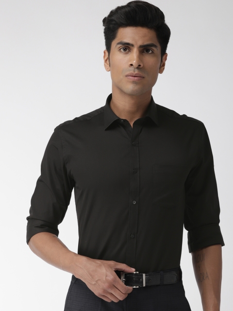 

Park Avenue Men Black Slim Fit Solid Smart Casual Shirt