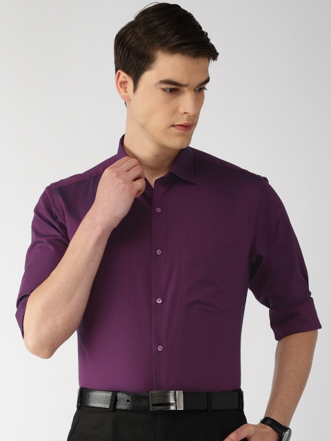 

Park Avenue Men Maroon & Purple Slim Fit Self-Design Formal Shirt
