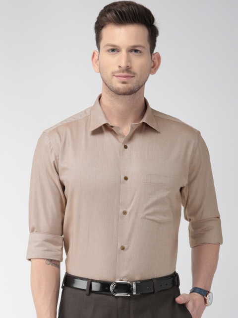 

Park Avenue Men Beige & White Slim Fit Self Design Formal Shirt