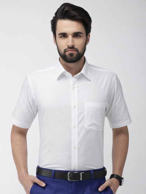 

Raymond Men White Contemporary Regular Fit Self Design Formal Shirt