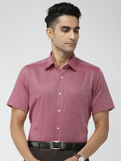 

Raymond Men Red & White Contemporary Fit Self Design Formal Shirt