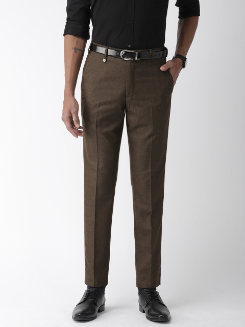 

Park Avenue Men Brown Regular Fit Solid Formal Trousers