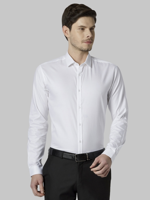 

Park Avenue Men White Slim Fit Self Design Formal Shirt