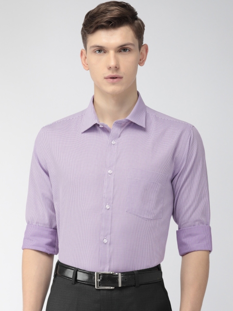 

Park Avenue Men Purple & White Slim Fit Self Design Formal Shirt