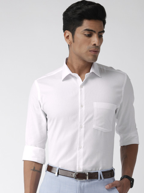 

Park Avenue Men White Slim Fit Solid Formal Shirt
