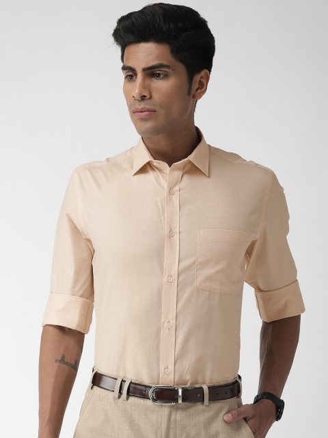 

Park Avenue Men Beige Regular Fit Self Design Formal Shirt