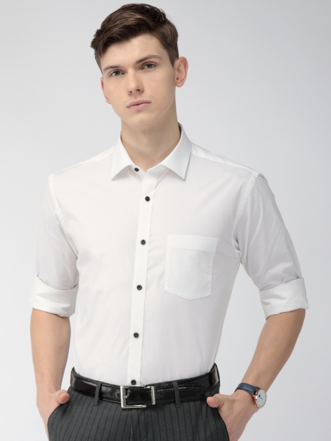 

Park Avenue Men White Solid Slim Fit Formal Shirt
