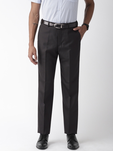 

Park Avenue Men Black Solid Formal Trousers
