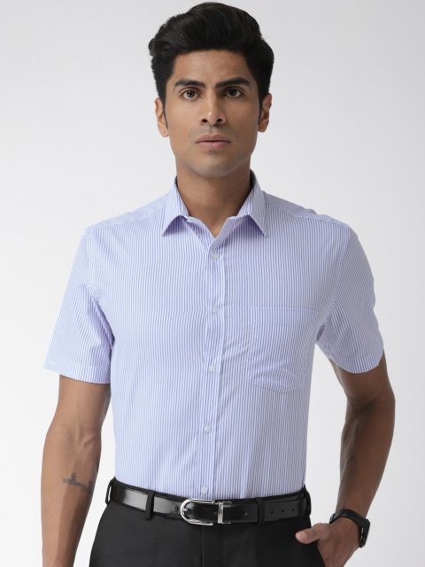 

Park Avenue Men Blue & White Regular Fit Striped Formal Shirt