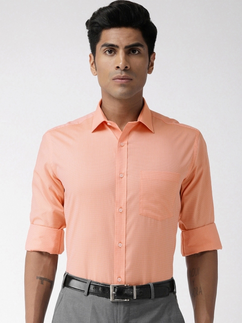 

Park Avenue Men Orange Self-Design Formal Shirt