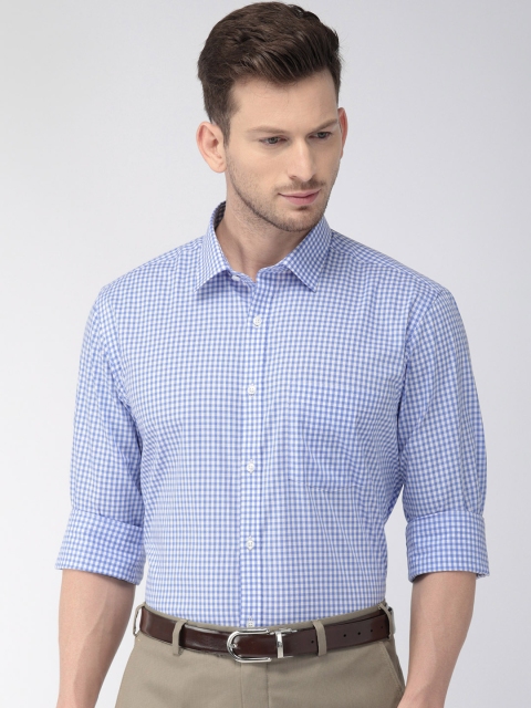

Park Avenue Men Blue & White Slim Fit Checked Formal Shirt