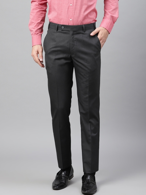 

Park Avenue Men Charcoal Grey Super Slim Fit Solid Formal Trousers