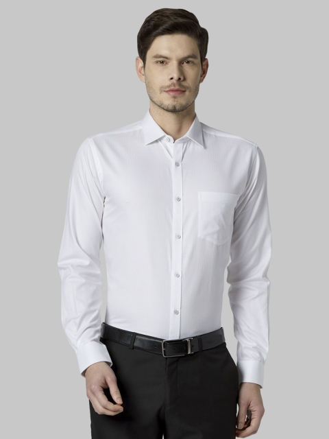

Park Avenue Men White Slim Fit Self Design Formal Shirt