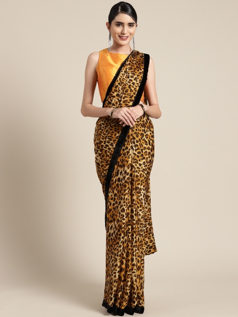 

Tikhi Imli Beige & Mustard Yellow Animal Print Saree