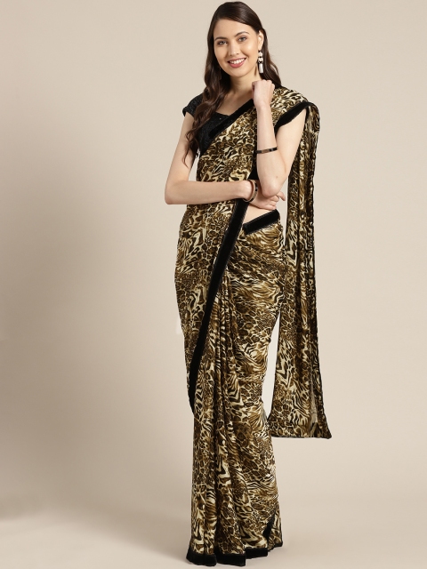 

Tikhi Imli Beige & Brown Animal Printed Saree