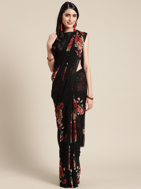 

Tikhi Imli Black & Red Printed Saree