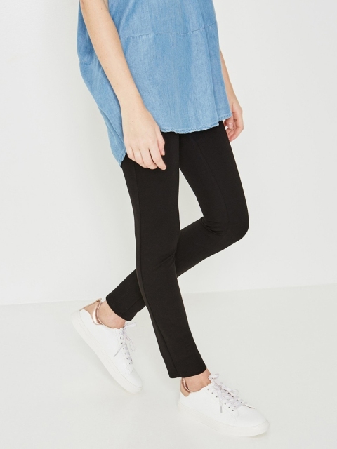 

promod Women Black Solid Treggings
