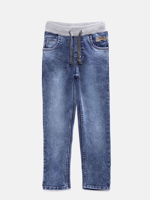 

chopper club Boys Blue Jogger Mid-Rise Clean Look Jeans