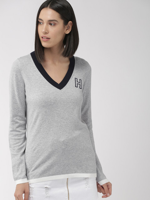 

Tommy Hilfiger Women Grey Solid Pullover Sweater