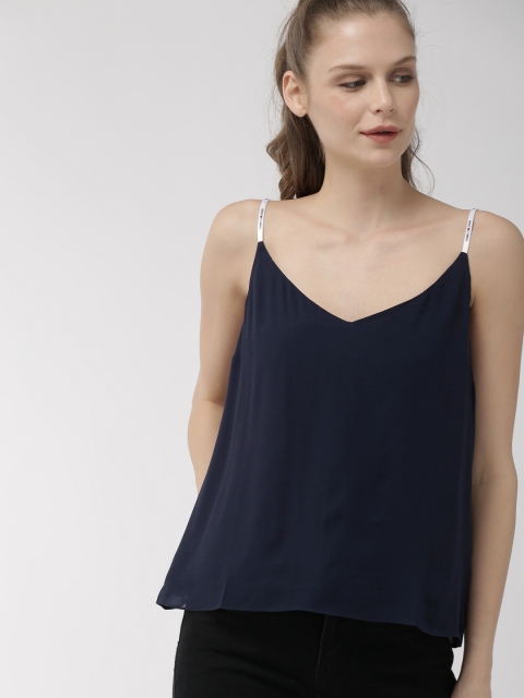

Tommy Hilfiger Women Navy Blue Solid Top