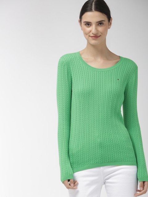 

Tommy Hilfiger Women Green Self-Design Sweater