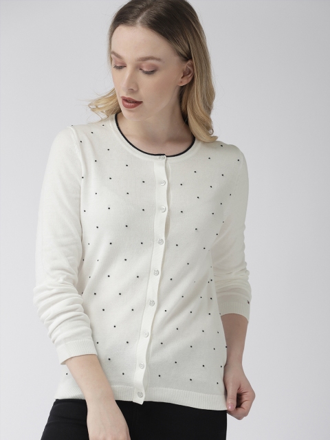 

Tommy Hilfiger Women White & Black Self-Design Cardigan