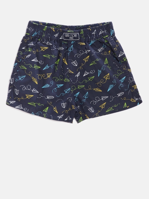 

Gini and Jony Boys Navy Blue & Green Printed Boxers 121260691133 C656