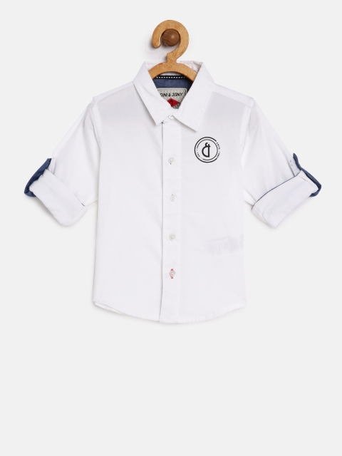 

Gini and Jony Boys White Regular Fit Solid Casual Shirt